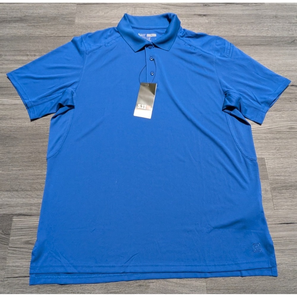 NWT 5.11 Tactical Men's Academy Blue Short Sleeve Helios Polo Size Large